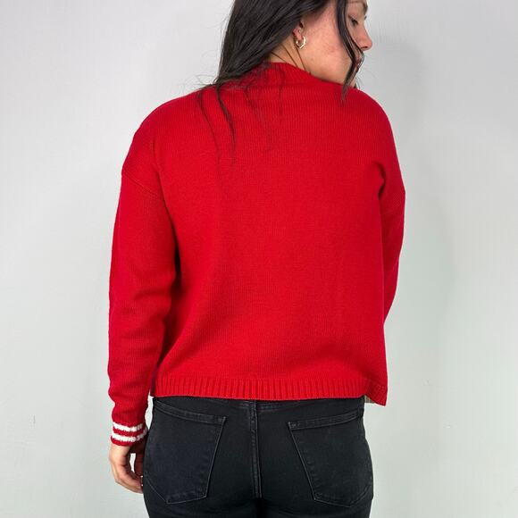 Hooked Up "#Squad Goals" Red Ugly Christmas Sweater Sequins - Picture 6 of 8